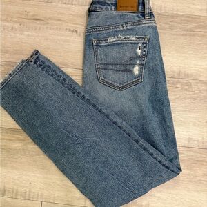 American Eagle Outfitters Blue Mom Straight Jeans